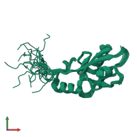 PDB entry 2edz coloured by chain, ensemble of 20 models, front view.
