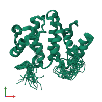 PDB entry 2ee4 coloured by chain, ensemble of 20 models, front view.