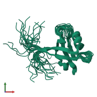 PDB entry 2eeh coloured by chain, ensemble of 20 models, front view.