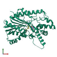 PDB entry 2efj coloured by chain, front view.