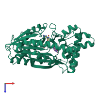 PDB entry 2efj coloured by chain, top view.