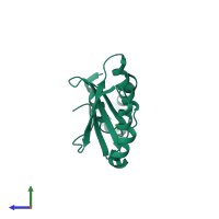 PDB entry 2efn coloured by chain, side view.