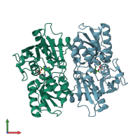 PDB entry 2efy coloured by chain, front view.