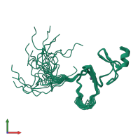 PDB entry 2egq coloured by chain, ensemble of 20 models, front view.