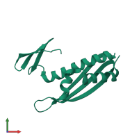 PDB entry 2egt coloured by chain, front view.