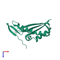 PDB entry 2egt coloured by chain, top view.
