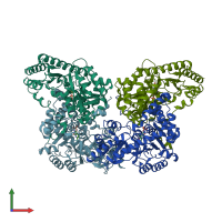 PDB entry 2egy coloured by chain, front view.