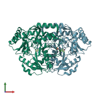 PDB entry 2eh6 coloured by chain, front view.