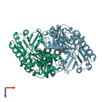 PDB entry 2eh6 coloured by chain, top view.