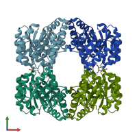 PDB entry 2ehh coloured by chain, front view.