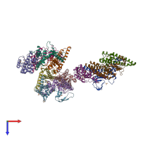 PDB entry 2eho coloured by chain, top view.