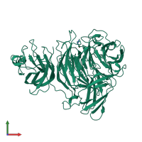PDB entry 2eie coloured by chain, front view.