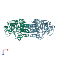 PDB entry 2eih coloured by chain, top view.