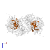 Cytochrome c oxidase subunit 2 in PDB entry 2eij, assembly 1, top view.