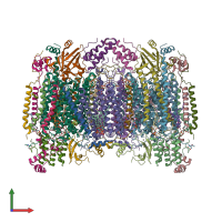 PDB entry 2eik coloured by chain, front view.