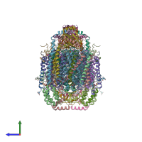 PDB entry 2ein coloured by chain, side view.