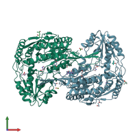 PDB entry 2ej6 coloured by chain, front view.