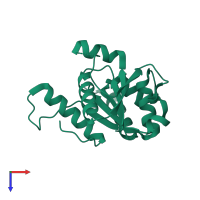 PDB entry 2ejb coloured by chain, top view.