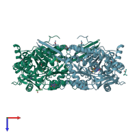 PDB entry 2ejl coloured by chain, top view.