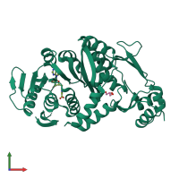 PDB entry 2eju coloured by chain, front view.