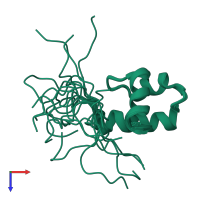PDB entry 2elk coloured by chain, ensemble of 20 models, top view.