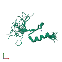 PDB entry 2eln coloured by chain, ensemble of 20 models, front view.