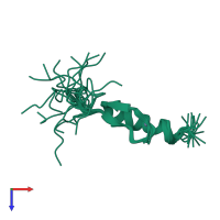 PDB entry 2eln coloured by chain, ensemble of 20 models, top view.