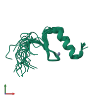 PDB entry 2elp coloured by chain, ensemble of 20 models, front view.