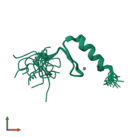 PDB entry 2elq coloured by chain, ensemble of 20 models, front view.