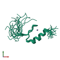 PDB entry 2elr coloured by chain, ensemble of 20 models, front view.