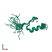 PDB entry 2elu coloured by chain, ensemble of 20 models, front view.