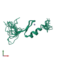 PDB entry 2elv coloured by chain, ensemble of 20 models, front view.
