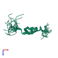 PDB entry 2elv coloured by chain, ensemble of 20 models, top view.