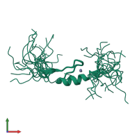 PDB entry 2em6 coloured by chain, ensemble of 20 models, front view.