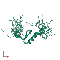 PDB entry 2emm coloured by chain, ensemble of 20 models, front view.