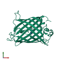 PDB entry 2emo coloured by chain, front view.