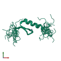 PDB entry 2emx coloured by chain, ensemble of 20 models, front view.