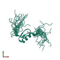 PDB entry 2emy coloured by chain, ensemble of 20 models, front view.