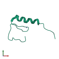 Monomeric assembly 1 of PDB entry 2emz coloured by chemically distinct molecules, front view.