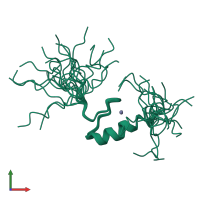 PDB entry 2en7 coloured by chain, ensemble of 20 models, front view.