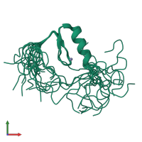 PDB entry 2enc coloured by chain, ensemble of 20 models, front view.