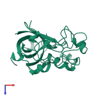 PDB entry 2eng coloured by chain, top view.