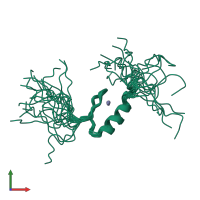 PDB entry 2enh coloured by chain, ensemble of 20 models, front view.