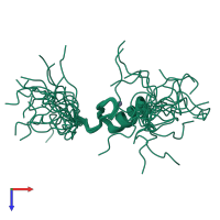 PDB entry 2enh coloured by chain, ensemble of 20 models, top view.