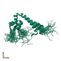 PDB entry 2enk coloured by chain, ensemble of 20 models, front view.