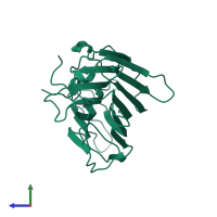 PDB entry 2enr coloured by chain, side view.