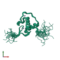 PDB entry 2env coloured by chain, ensemble of 20 models, front view.
