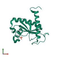 PDB entry 2eo4 coloured by chain, front view.