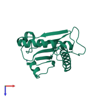 PDB entry 2eo4 coloured by chain, top view.
