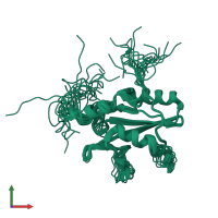PDB entry 2eo6 coloured by chain, ensemble of 20 models, front view.